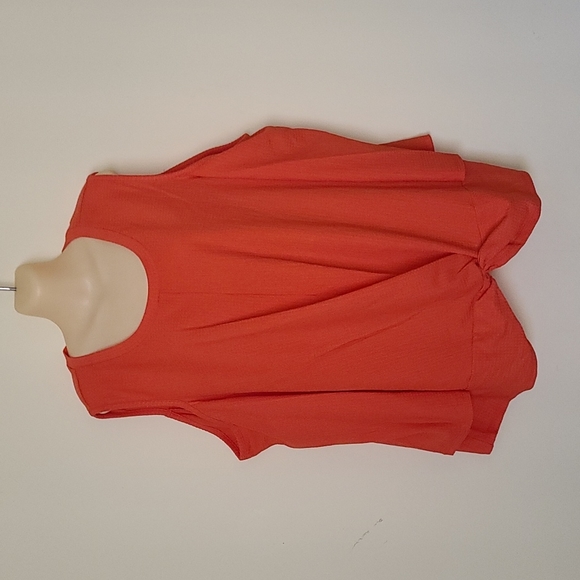 Michael Kors Cold Shoulder Long Sleeves Sangria Top Size 3XL - Picture 2 of 9